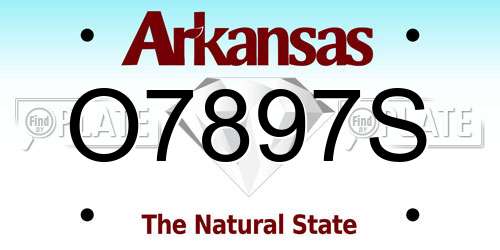 O7897S Arkansas License Plate