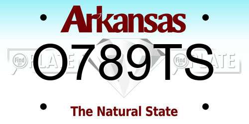 O789TS Arkansas License Plate