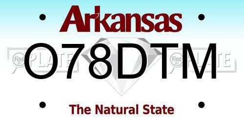 O78DTM Arkansas License Plate