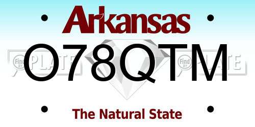 O78QTM Arkansas License Plate