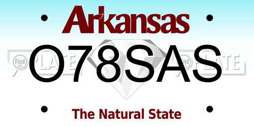 O78SAS Arkansas License Plate