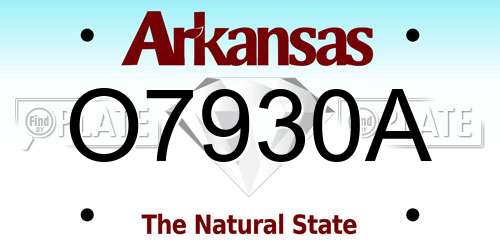 O7930A Arkansas License Plate