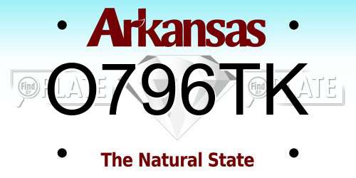 O796TK Arkansas License Plate