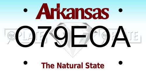 O79EOA Arkansas License Plate