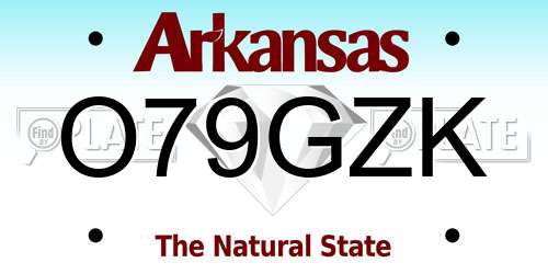O79GZK Arkansas License Plate