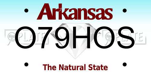 O79HOS Arkansas License Plate