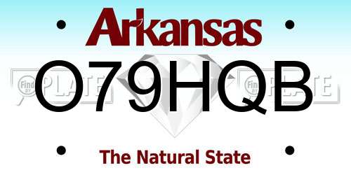 O79HQB Arkansas License Plate