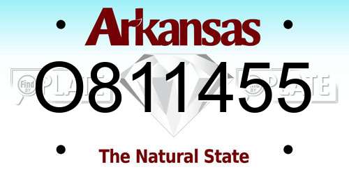 O811455 Arkansas License Plate