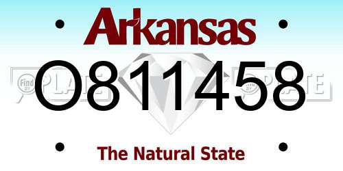 O811458 Arkansas License Plate