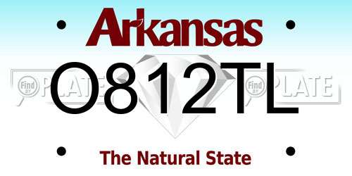 O812TL Arkansas License Plate