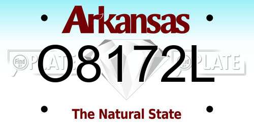 O8172L Arkansas License Plate