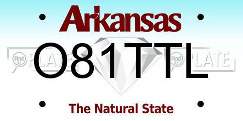 O81TTL Arkansas License Plate
