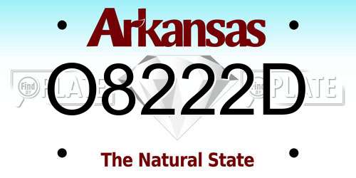 O8222D Arkansas License Plate
