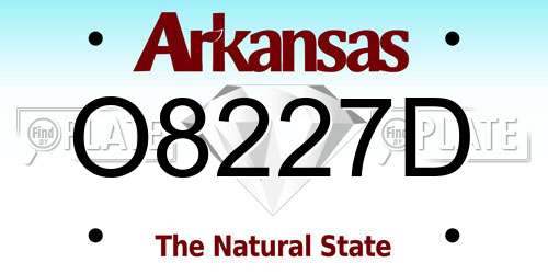O8227D Arkansas License Plate