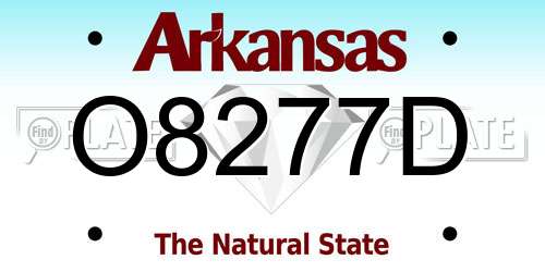 O8277D Arkansas License Plate