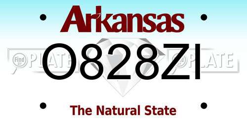 O828ZI Arkansas License Plate