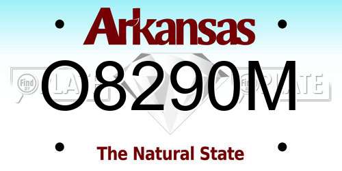 O8290M Arkansas License Plate