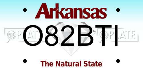 O82BTI Arkansas License Plate