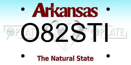 O82STI Arkansas License Plate