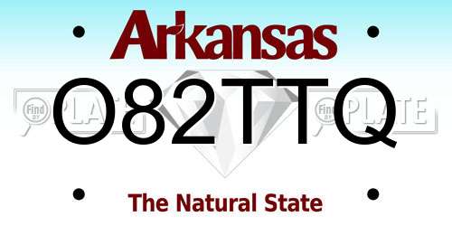 O82TTQ Arkansas License Plate
