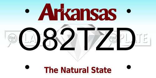 O82TZD Arkansas License Plate