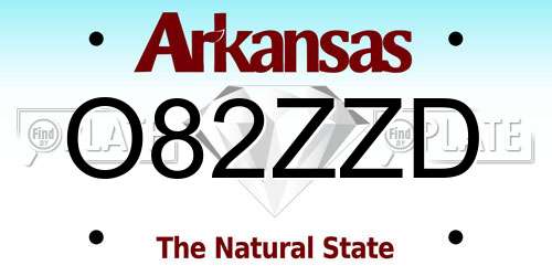 O82ZZD Arkansas License Plate