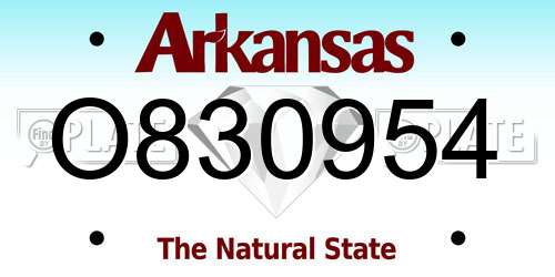 O830954 Arkansas License Plate