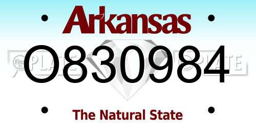 O830984 Arkansas License Plate