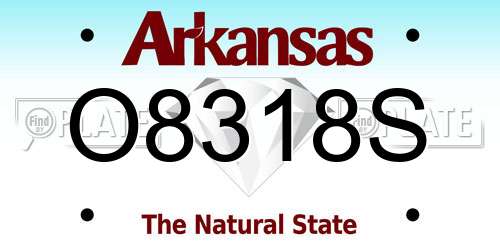 O8318S Arkansas License Plate