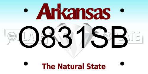 O831SB Arkansas License Plate