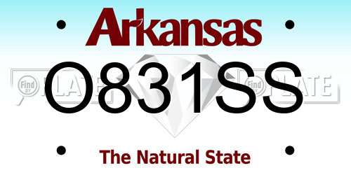 O831SS Arkansas License Plate
