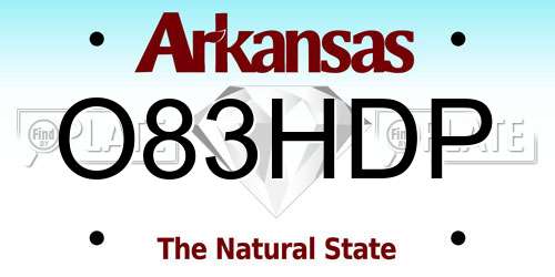 O83HDP Arkansas License Plate