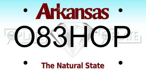 O83HOP Arkansas License Plate