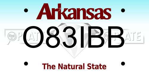 O83IBB Arkansas License Plate