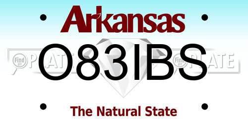 O83IBS Arkansas License Plate