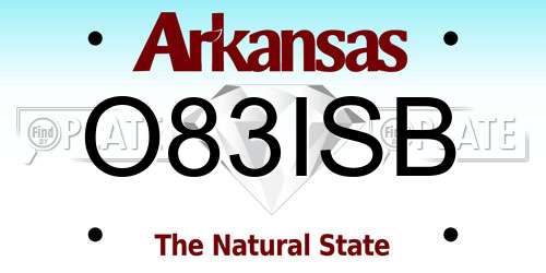 O83ISB Arkansas License Plate
