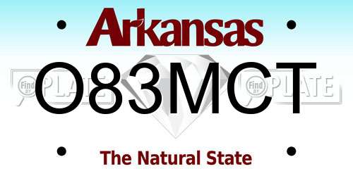 O83MCT Arkansas License Plate