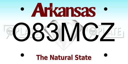 O83MCZ Arkansas License Plate