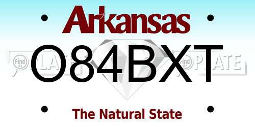 O84BXT Arkansas License Plate