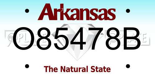 O85478B Arkansas License Plate