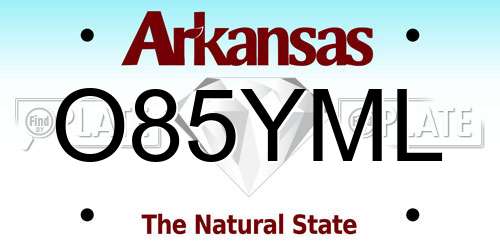 O85YML Arkansas License Plate