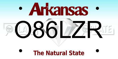 O86LZR Arkansas License Plate