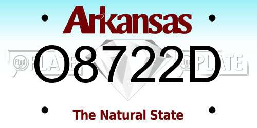 O8722D Arkansas License Plate