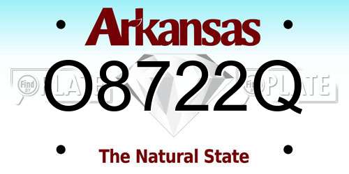 O8722Q Arkansas License Plate