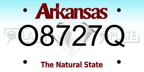 O8727Q Arkansas License Plate