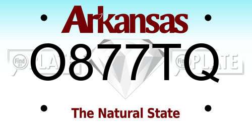 O877TQ Arkansas License Plate