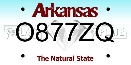 O877ZQ Arkansas License Plate