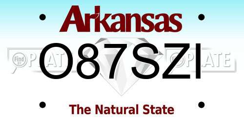 O87SZI Arkansas License Plate
