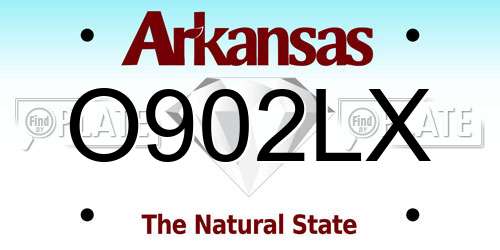 O902LX Arkansas License Plate
