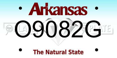 O9082G Arkansas License Plate